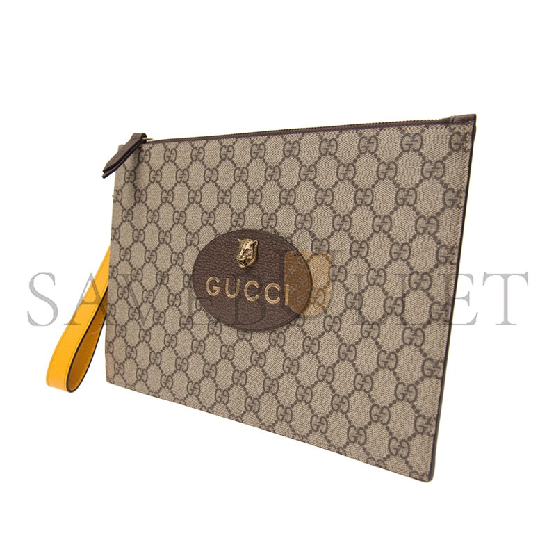 GUCCI GG SUPREME TIGER CLUTCH 473956 K9GOT 8861 (30.5*21*1.5cm)